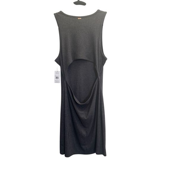 NWT VOLCOM Womens XL Gray Tank Knit Ribbed Dress Backless Bodycon Dress #5782 - Picture 2 of 15